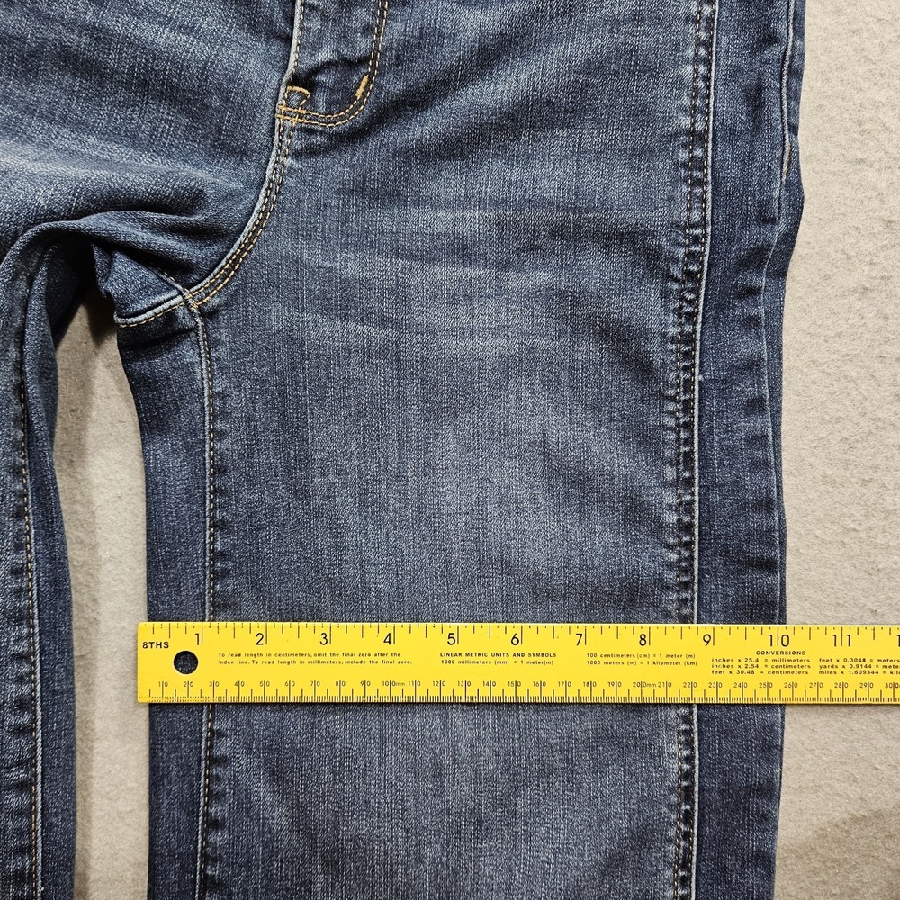 Democracy Skyrise Wide Leg Jeans Women 2 Blue Dark Wash Stretch Panel 26x33 - Picture 12 of 16